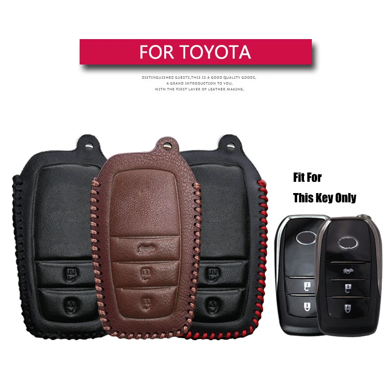 Кожаный чехол для автомобильных ключей Toyota Corolla 2020 Aygo Rav4 Hilux Camry 70 40 Land Cruiser 200 Crown Key