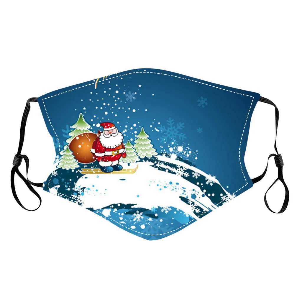 

Christmas Mask 1pc Reusable Washable Adult Cotton Face Mouth Cover Mask Women Men Adjustable Earloops Mask Mascarilla#E1