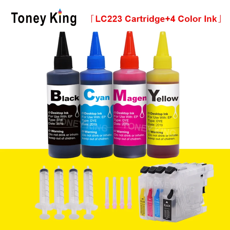 Toney universal (король LC223 XL принтера чернильный картридж для Brother LC 221 225 227 229 223 J680DW J880DW DCP