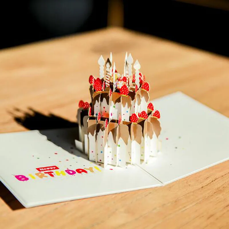 3 шт/10 шт 3D день рождения пригласительные открытки ручной работы юбилей