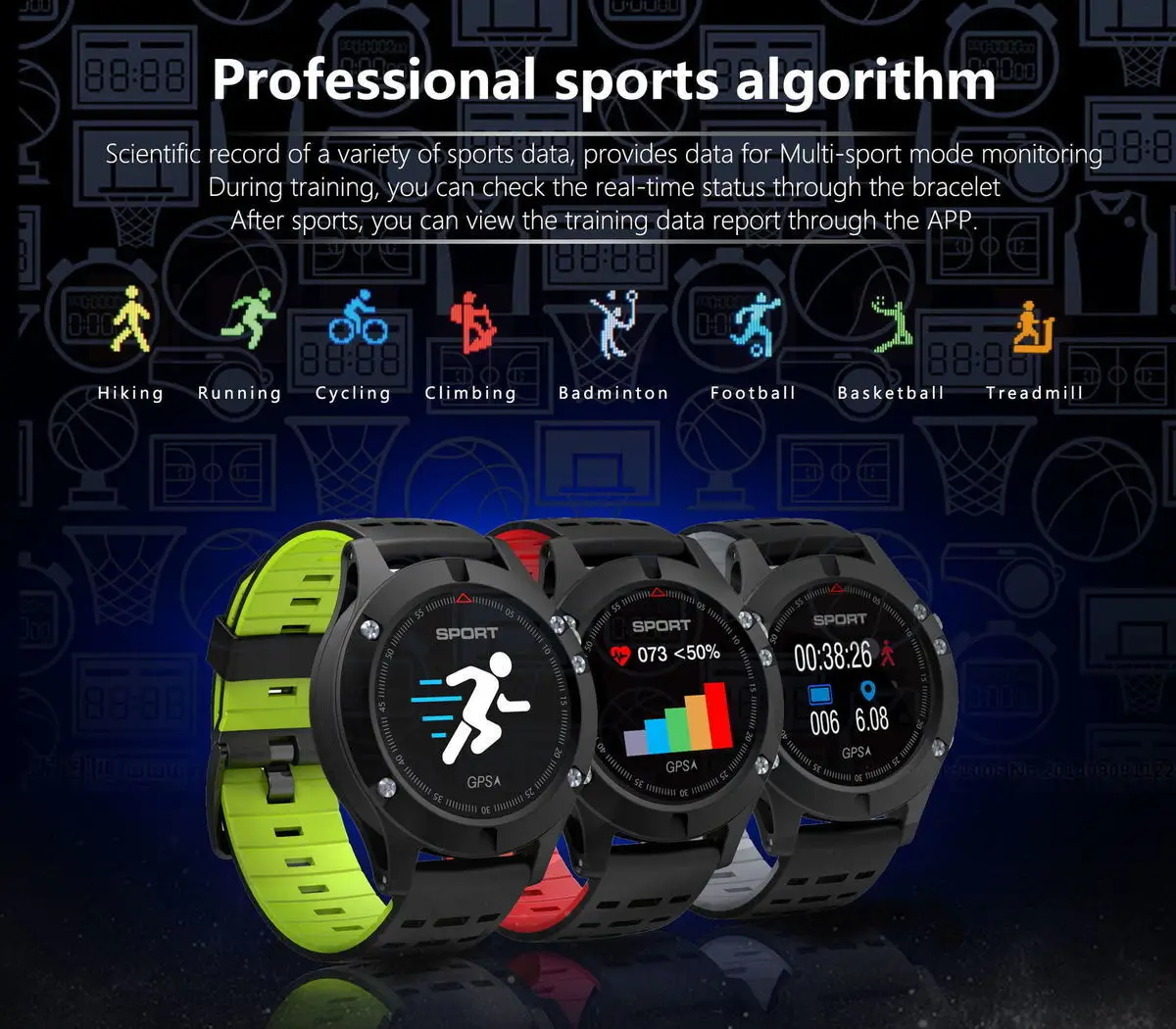 Умные часы F5 Intelligence Bracelet gps, для езды на удачу, умные часы, фактическое измерение температуры, высота