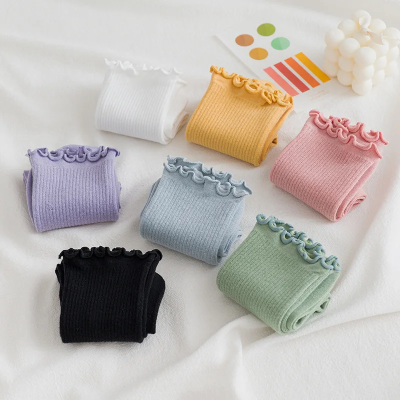 

Women's Flower Socks Girl's Socks Simple Solid Color Socks Korean Style Women's Long Socks Kawaii Happy And Funny Socks 2021