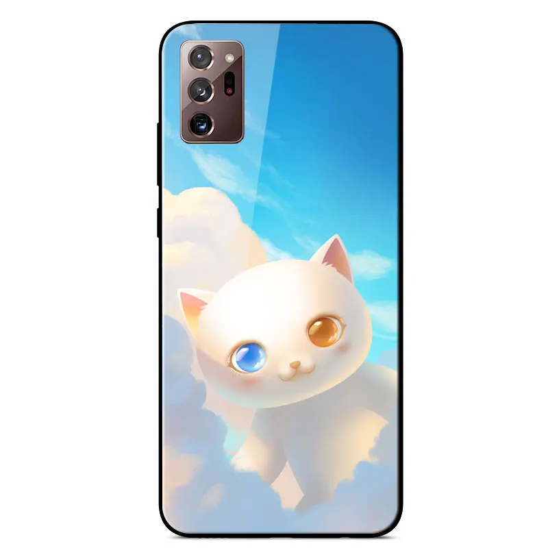 

For Samsung Galaxy Note 20 Ultra Case Mirror Painted Tempered glass shockproof Back Cover For Samsung Note 20 Ultra Phone Cases