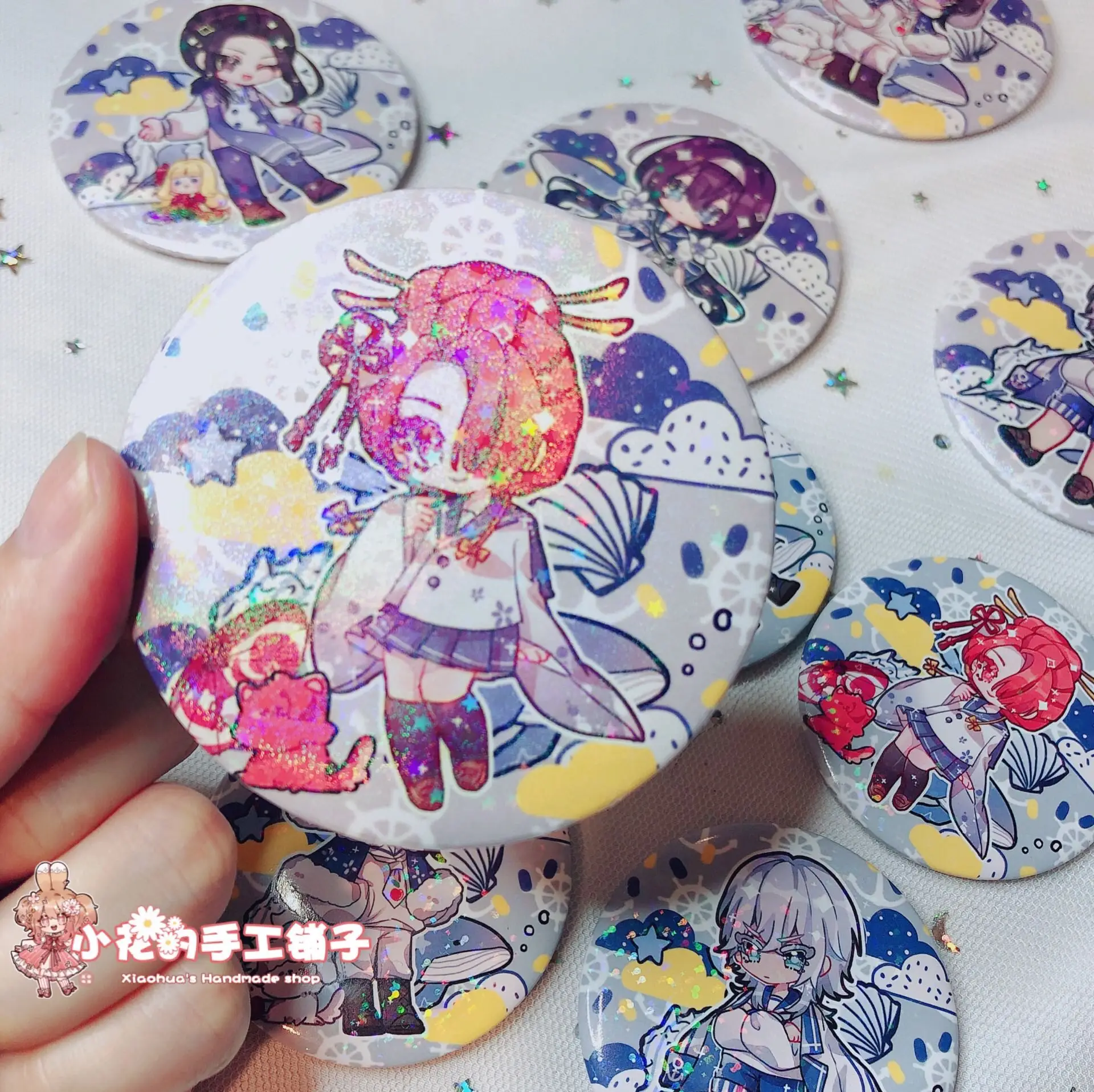 

Anime Bungo Stray Dogs Dazai Osamu Nakahara Chuuya Figure 58mm Badge Button Brooch Pin Gifts Kids Collection Toy