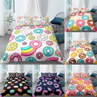 Комплект постельного белья для мальчиков и девочек, с изображением пончиков