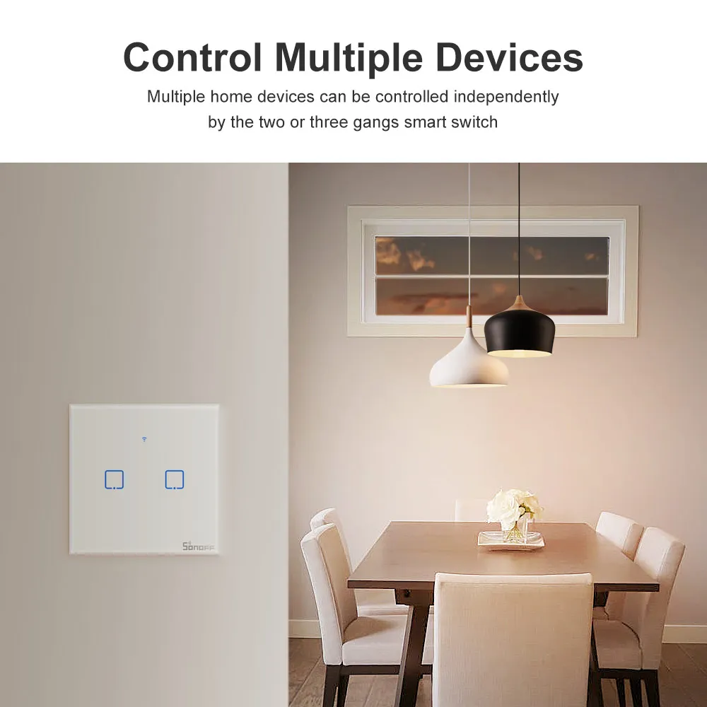 Itead Sonoff T0EU TX серия Wifi настенный сенсорный смарт переключатель с дистанционным