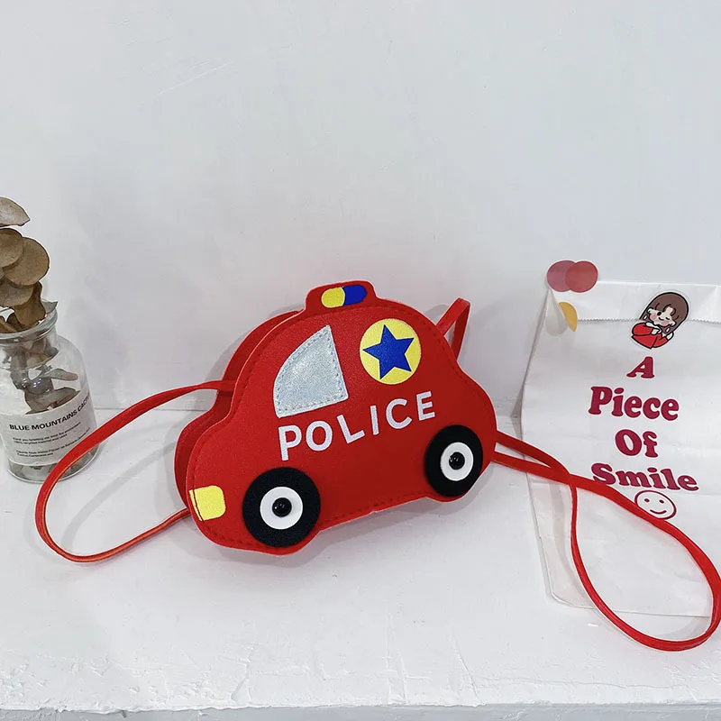 Детская маленькая сумка через плечо с мультипликационным автомобилем из