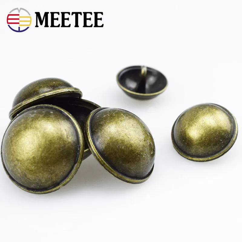 Meetee 10 шт 12-28 мм Высокое качество металлические кнопки Ретро латунные пальто