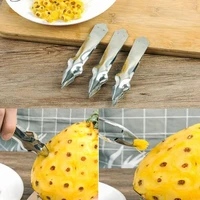 practical stainless steel cutter pineapple eye peeler pineapple seed remover clip home kitchen fruit tools accessories