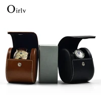 oirlv pu leather watch display black brown high grade pu leather material portable jewelry watch storage bag