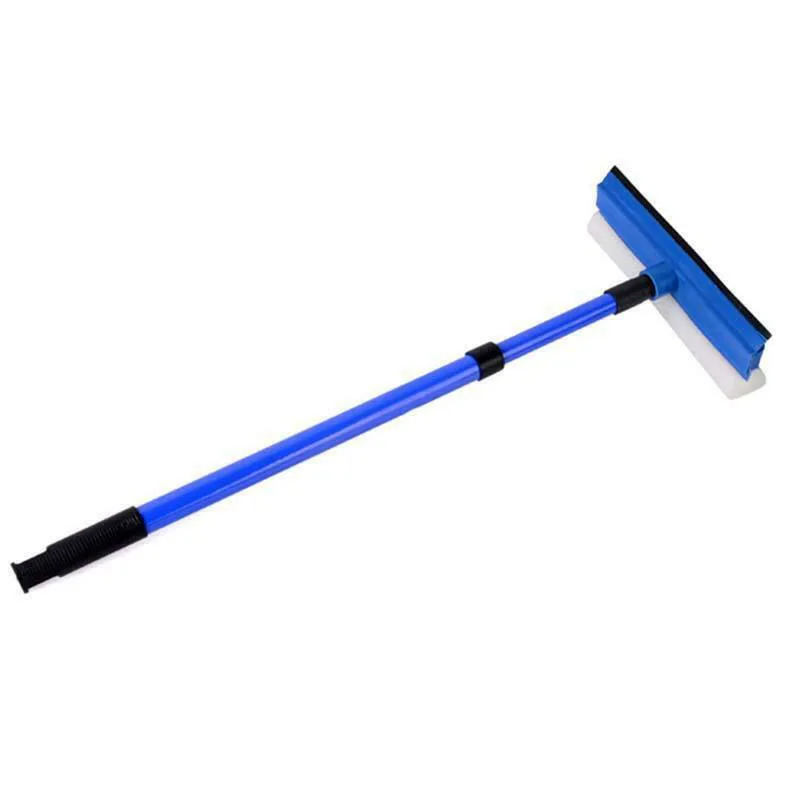 

1pc 2in1 Telescopic Casement Glass Squeegee Cleaner Wiper Long Handle Sponge Brush Water-absorbing Decontamination Spring Joints