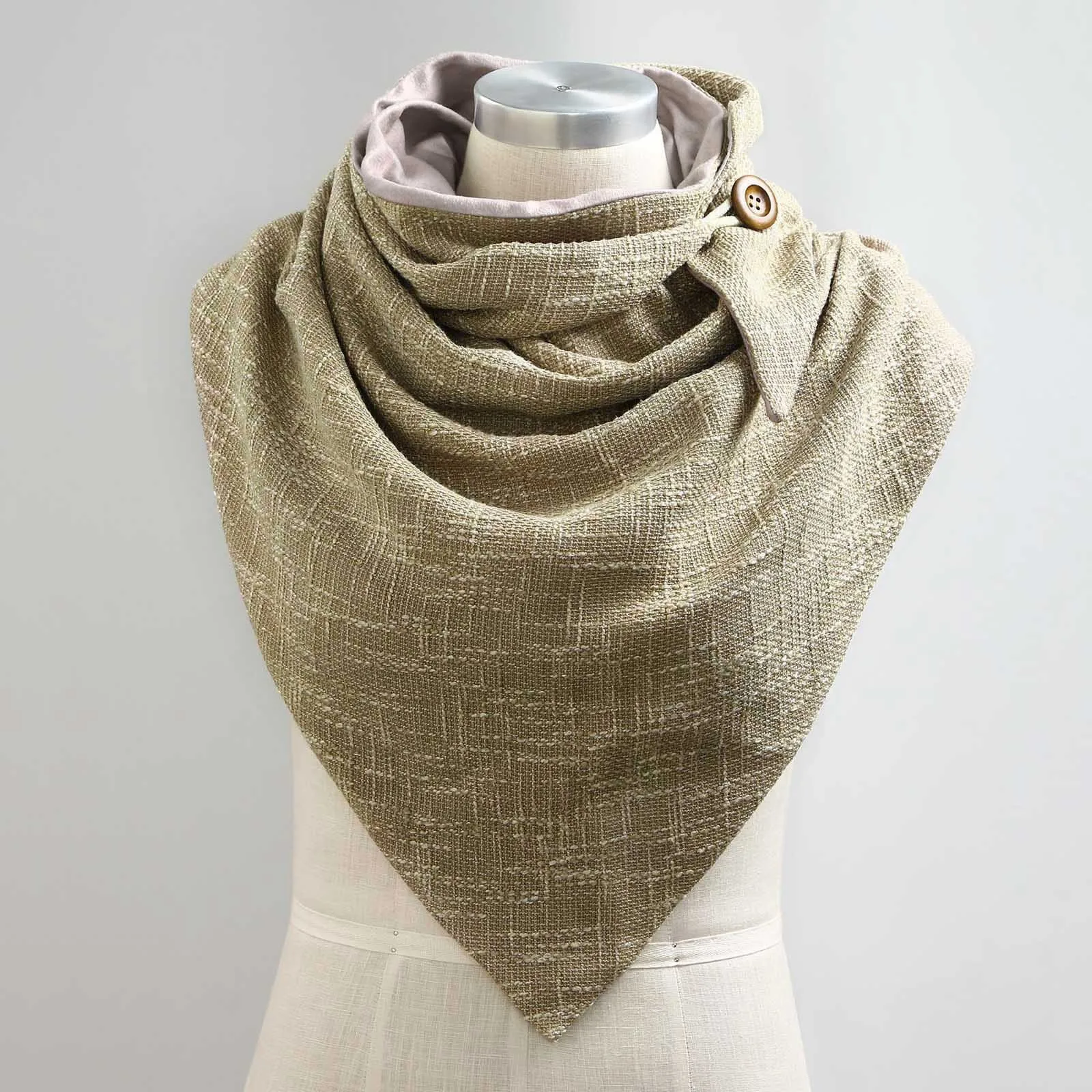 

Winter Women Scarf Wrap Warm Scarves Women Solid Scarf Fashion Retro Female Multi-purpose Shawl Scarf Button Wrap Shawls