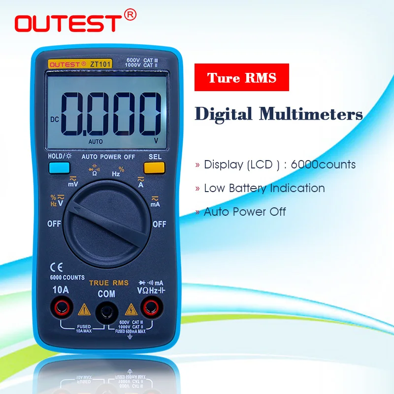 OUTEST Ture RMS цифровой мультиметр ZT101 Многофункциональный AC/DC напряжение