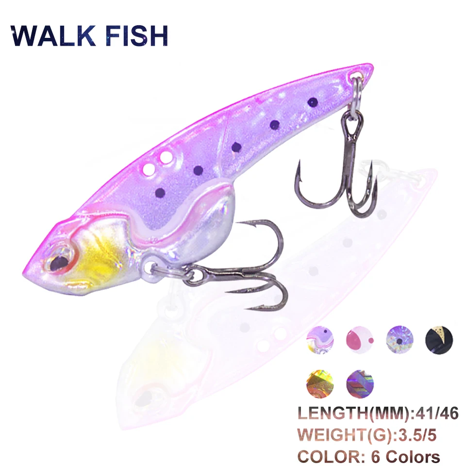 

Ходить рыбы 41 мм/46 мм для VIB рыбалки Тонущая приманка воблер (Wobbler) вибрации рыболовных приманок металла рыболовные приманки для окуня Щука Для рыбалки