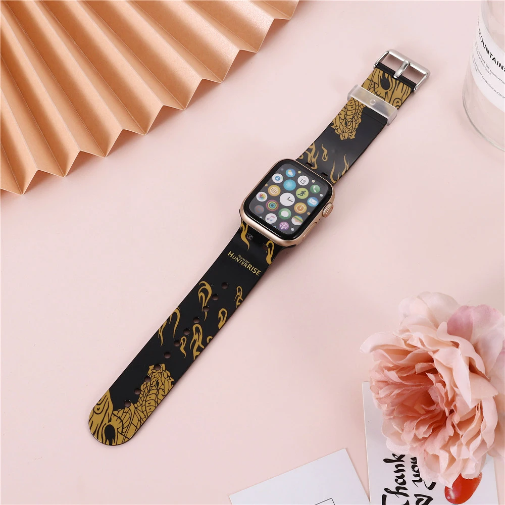 

YUKIRIN Monster Hunter Straps for apple watch band For iWatch Series 7 SE 6 5 4 3 2 1 Replacement 38 40 41 42 44 45mm Watchbands