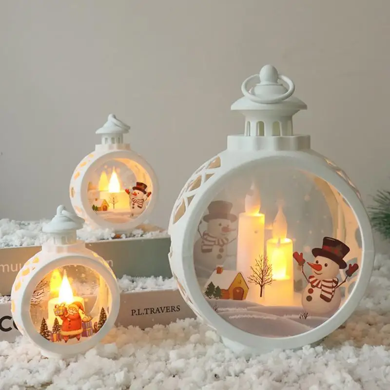 

1pc 2 Colors Christmas Decoration Light Creative Two Sizes Christmas Snowman Santa Claus Lamp Ornaments Festive Party Supplies