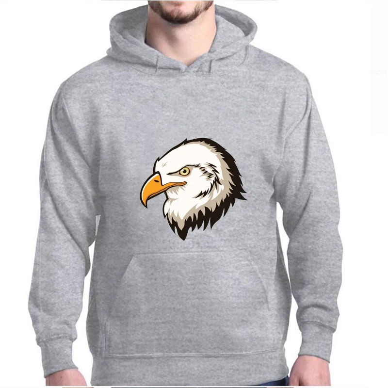 

Eagle Men's Brand Solid Color Hoodies Casual Sweatshirt for Men Hip Hop Loose Long Sleeve Pullovers Alphabet Printing Essenti