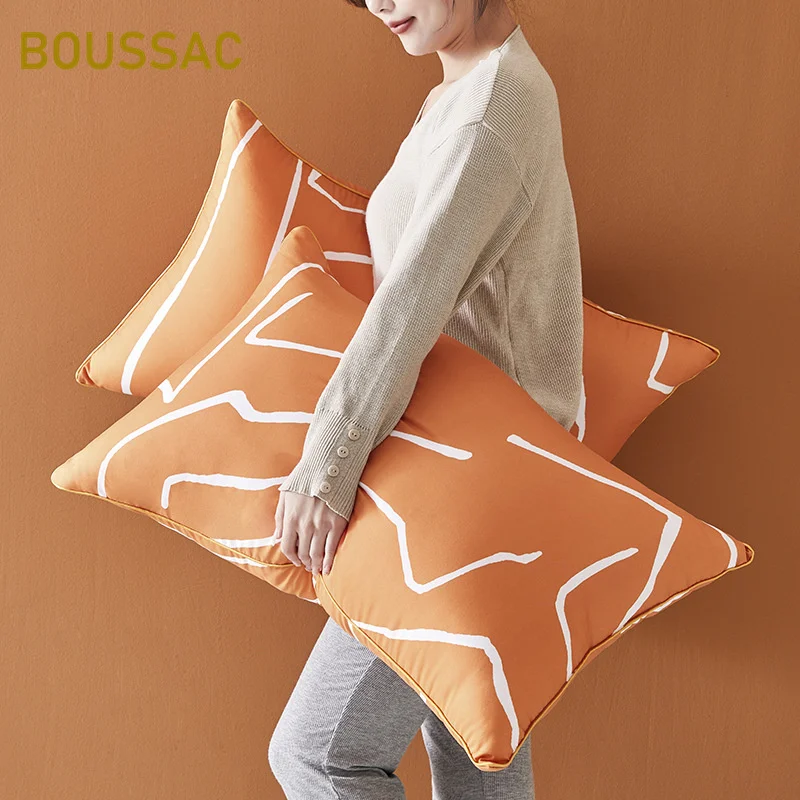 

Simple fashion orange orange Netflix pillow pillow insert five-star hotel washable high rebound lumbar pillow leg pillow