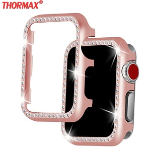 Diamond protective cover for apple watch case 38mm/42mm/40mm/44mm watch case for iwatch series 4 3 2 1 Screen saver pink gold