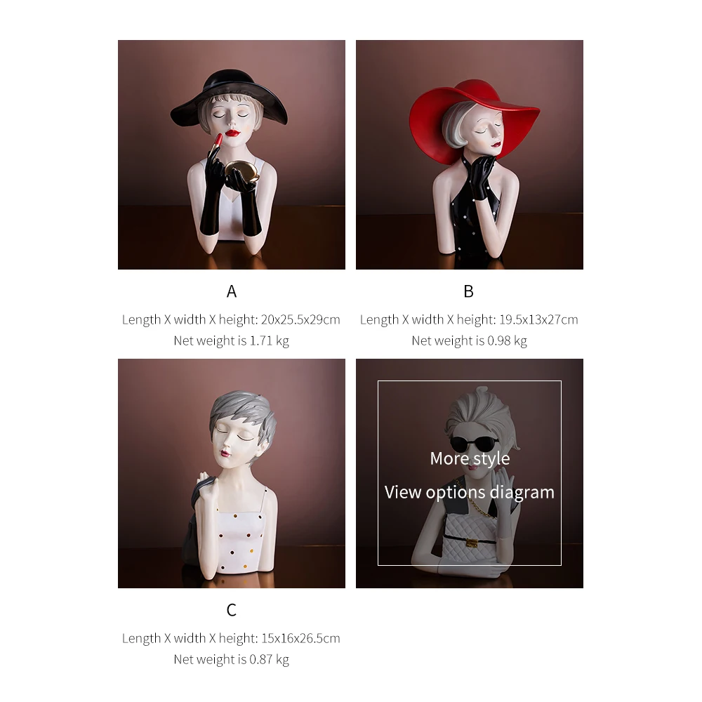 

Modern Girl Decoration Resin Character Sculpture Statue Modern Home Decoration Living Room Bedroom Desktop Decoration Gifts