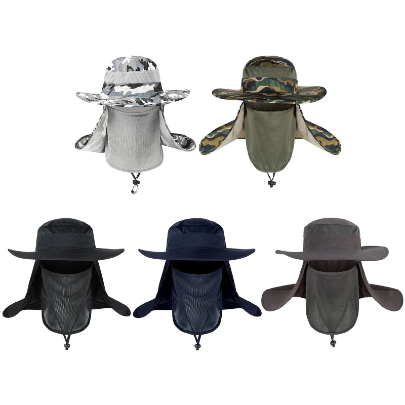 Съемный чехол для шеи с откидной крышкой лица шляпа широкими полями рыбалки