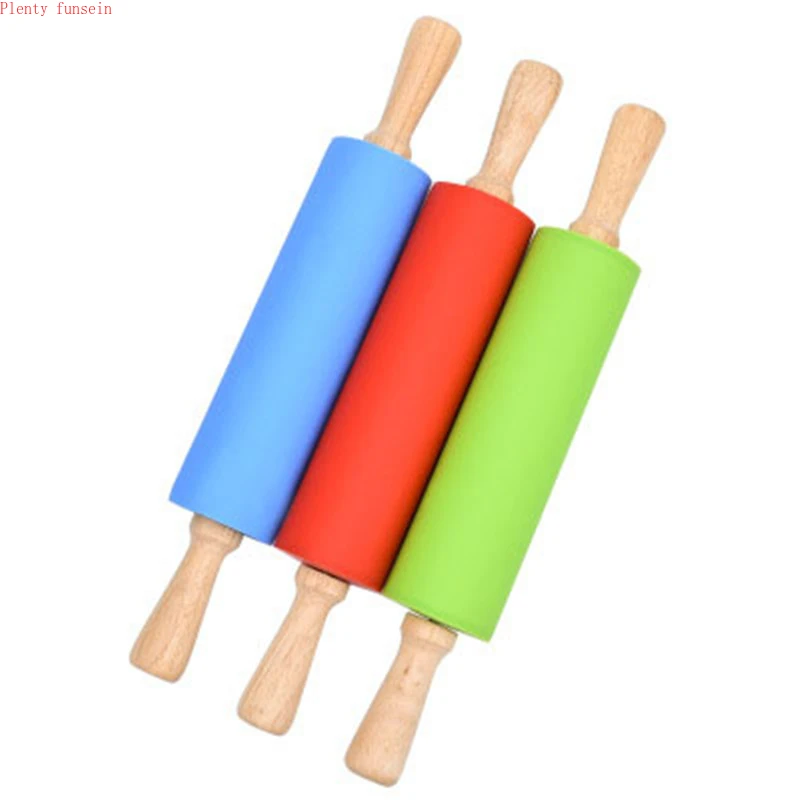 41 см Большой размер рулонный штифт Силиконовая ручка из цельного дерева ролик