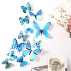 12 шт стикер на стену с бабочками самоклеящиеся настенные наклейки Новый год украшения дома 3D бабочки ПВХ обои для Гостиная