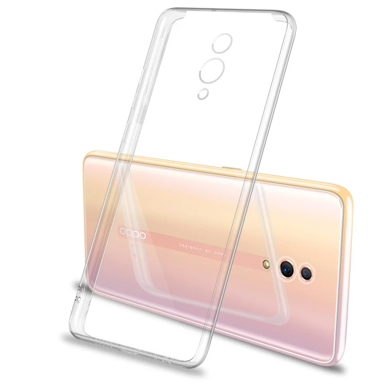 Transparent Роскошный прочный прозрачный ТПУ чехол с покрытием для Oppo Reno 10x Zoom, мягкая силиконовая защитная задняя крышка для Reno 6,4'' - Цвет: Transparent