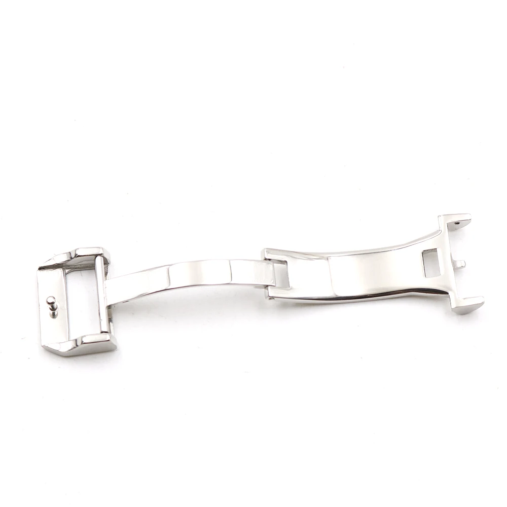 Rolamy 18mm High Quality Deployment Watch Clasp Buckle Stainless Steel Silver Polished Brushed Watch Accessories For IWC