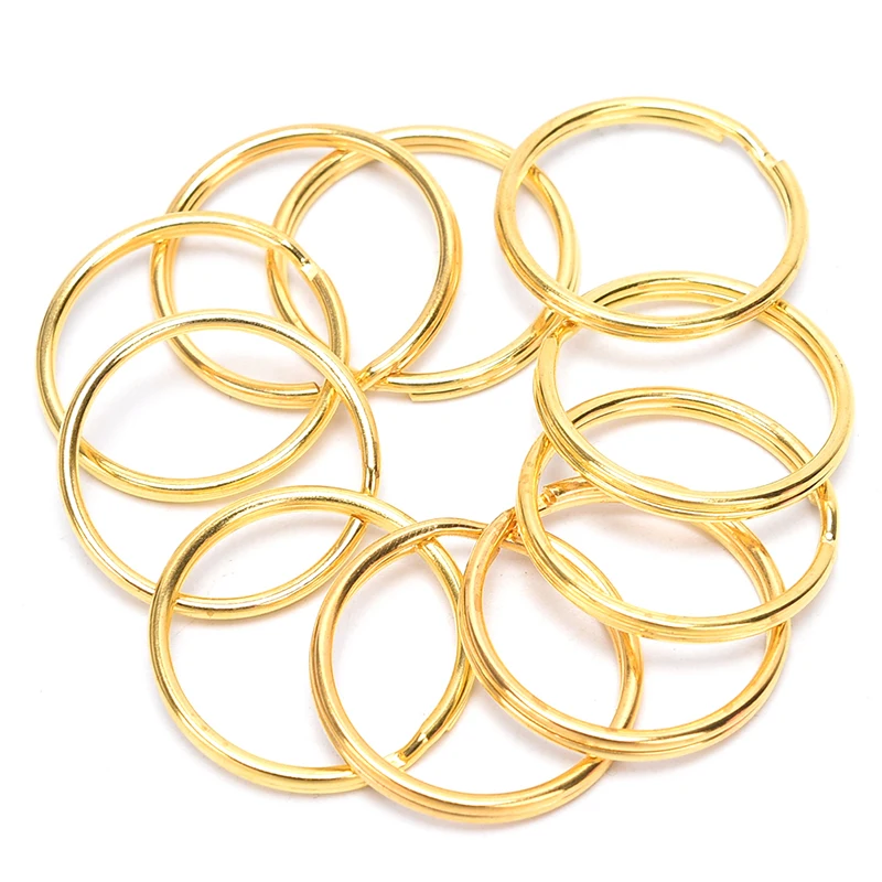 25 мм Сумка ремень Пряжка DIY круглые Сплит Кольца Брелок золотой цвет отверстие