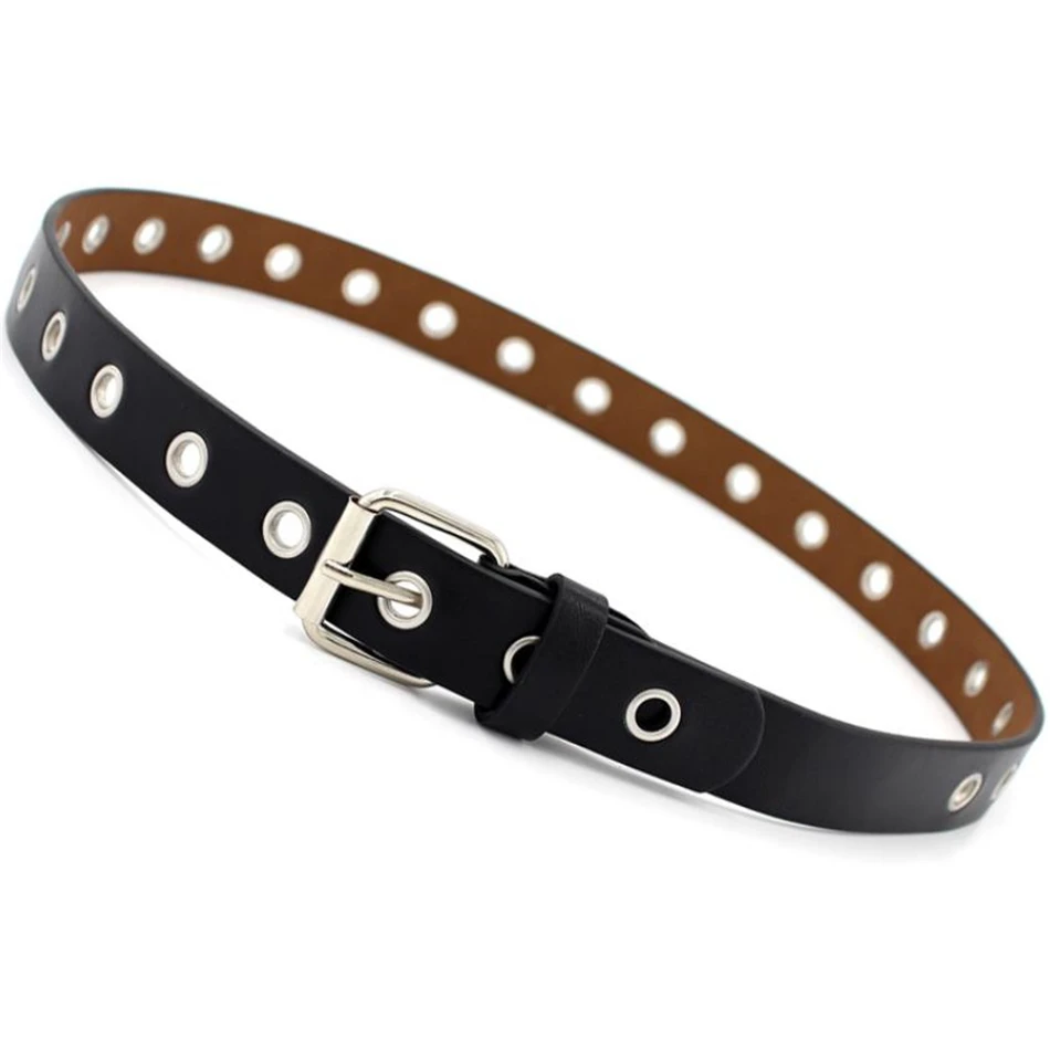 Женский ремень LA SPEZIA черный кожаный с пряжкой язычком для брюк новинка 2021|Женские