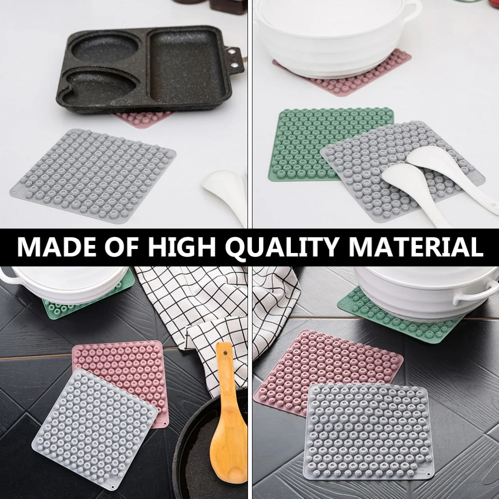

3pcs Silicone Protective Pot Holder Mat Placemat Heat Insulation Table Mat