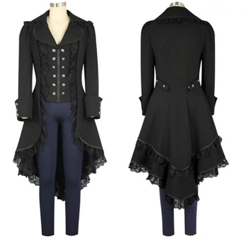 Gothic coat blazer steampunk tuxedo black gothic Victorian ladies | Женская одежда