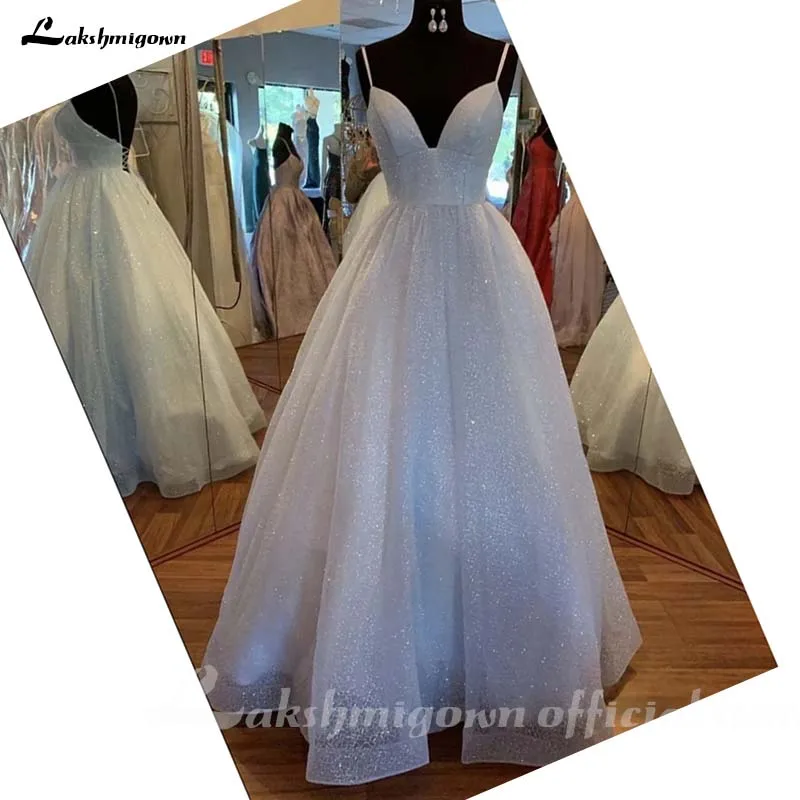 

Lakshmigown White Sequins Tulle Dress Customize Long A Line Prom Dress Party Dresses vestidos de fiesta largos elegante