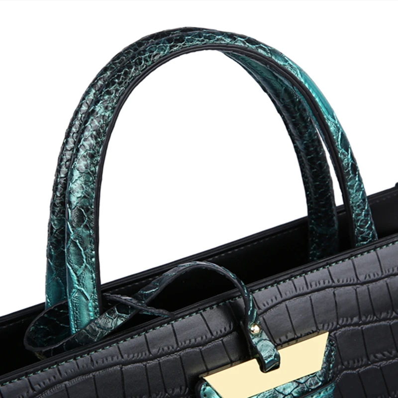 

Stone Pattern Women Shopping Tote Genuine Leather Ladies Fashionable Purses and Handbags Single Shoulder Messenger Bag for Women