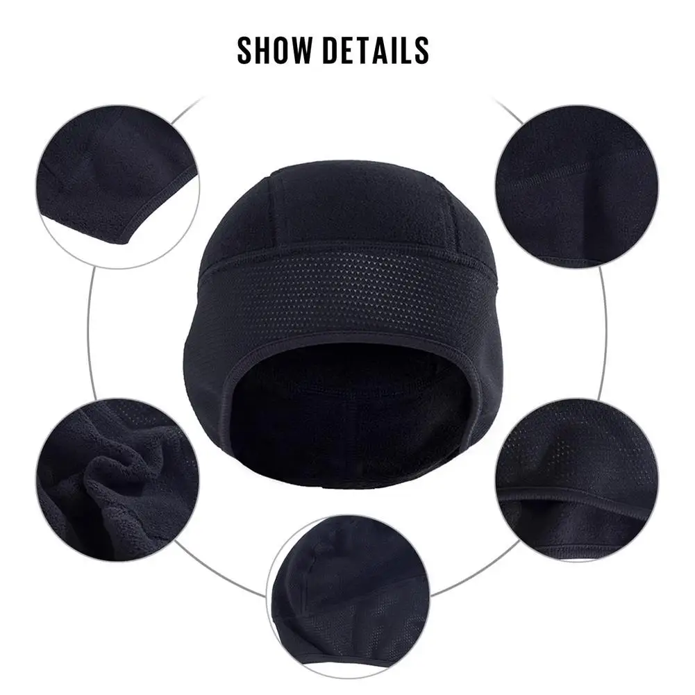 Sports Outdoor Running Cap Winter Windproof Hood Warm Composite Fleece Semi-circular Black Thickened Breathable Hat | Спорт и