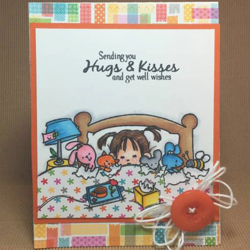 Спящая девушка отправляет вам хорошие пожелания прозрачные штампы для