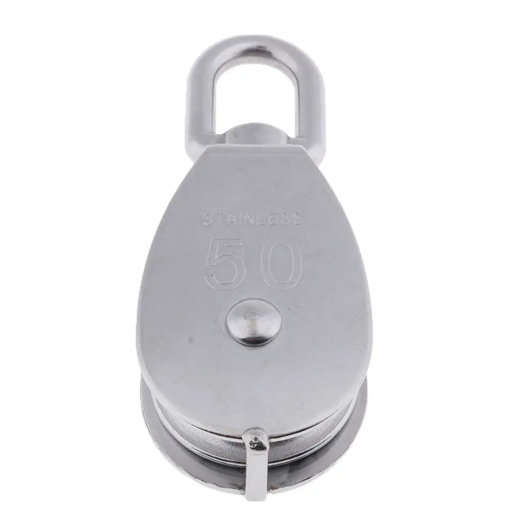 50mm Single Sheave Pulley Block with Swivel Eye 304 Stainless Steel