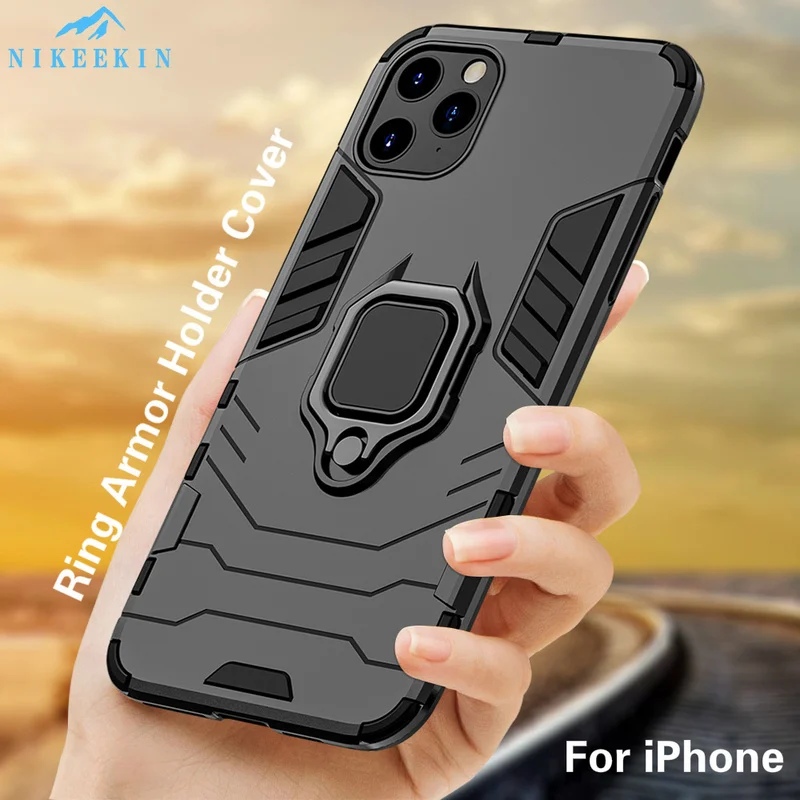 Бронированный противоударный чехол для IPhone 12 Mini SE 2020 11 Pro XR XS MAX подставка с