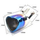 63 мм Автомобильный наконечник для выхлопной трубы в форме сердца, болт из нержавеющей стали, наконечник глушителя выхлопной трубы, Универсальный 2,5 дюймовый входной выхлопной наконечник, аксессуары