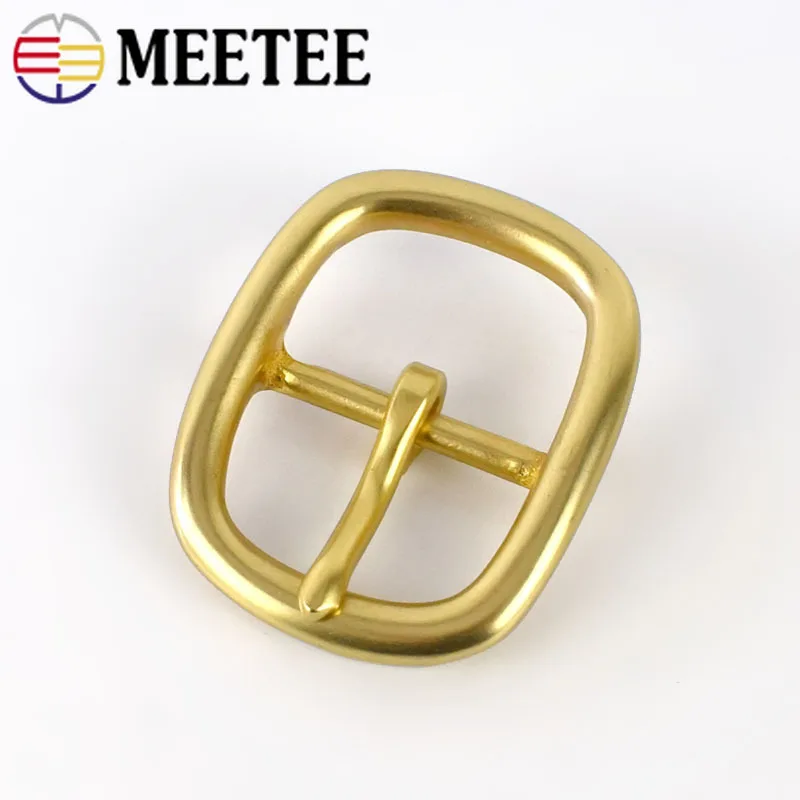 Meetee 30 мм Одноцветный ремень из чистой латуни пряжки для мужчин и женщин мужские