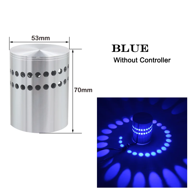 Blue RGB 3W светодиодный потолочный светильник, современный алюминиевый настенный светильник, бар, выставка, арт-деко, светильник s, домашний прикроватный светильник ing - Цвет корпуса: Blue