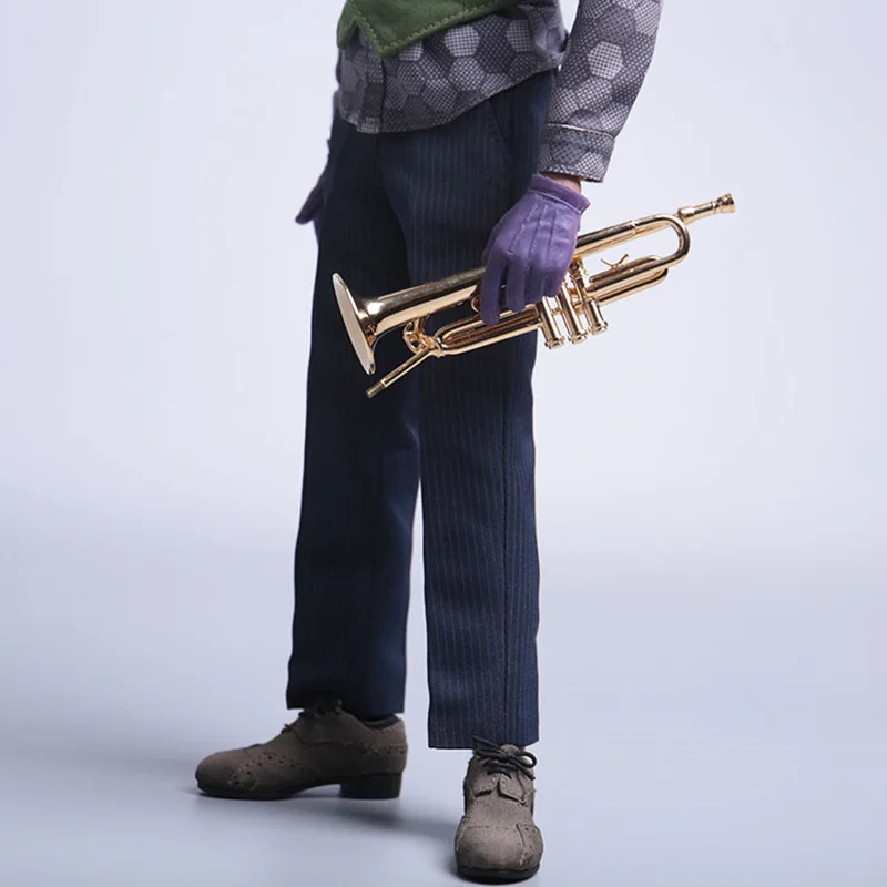 

1/6 Scale Musical Instrument Brass Instrument Toy Trumpet Model for 12" Action Figure Body Doll Accessories