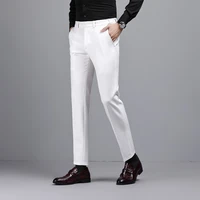 luxury classic spring and autumn men business pants straight pants casual pants large size men formal pants stretch waist pants