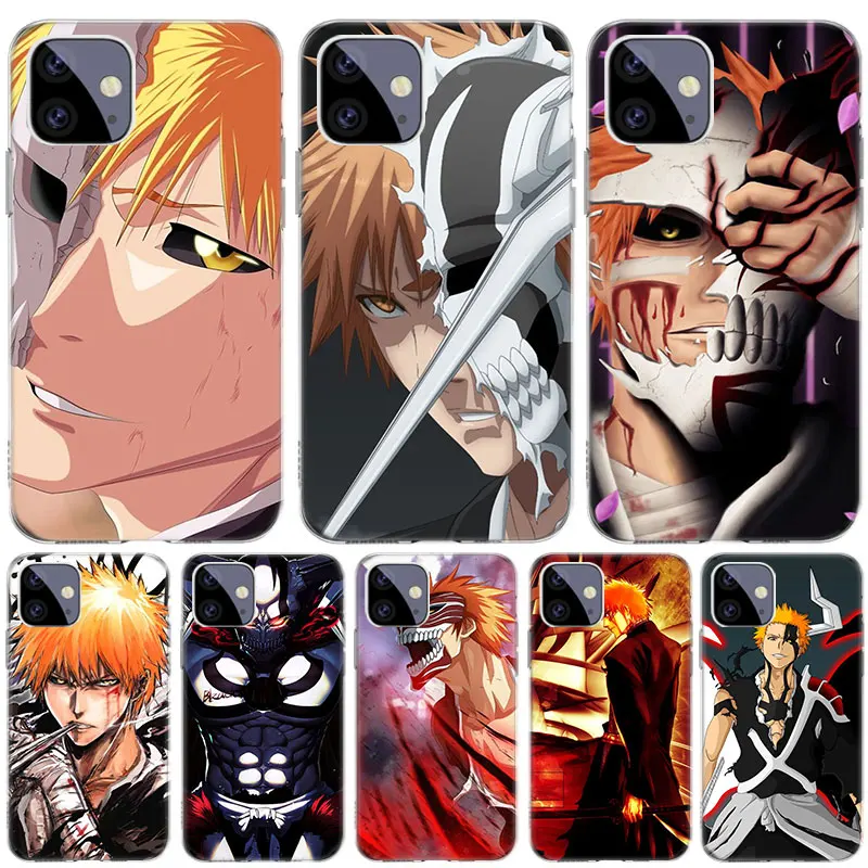 

Anime Kurosaki Ichigo Case for Apple iPhone 13 12 11 Pro SE 2020 X XR XS Max 7 8 6 6S Plus 5 5S Silicone Phone Cover Coque