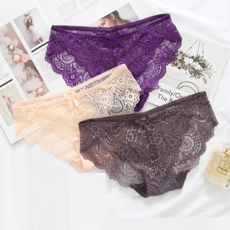 Кружевные трусики женские сексуальные танга стринги 3 шт./лот нижнее белье