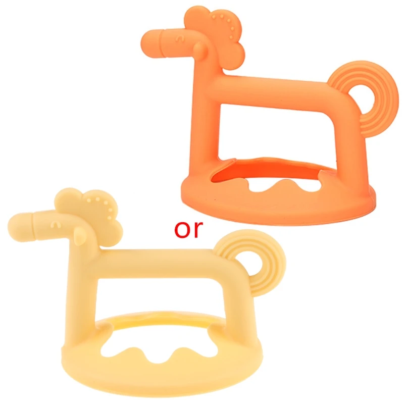 

Newborn Teething Molar Baby Silicone Teether Cute 3D Horse Shape Chewable Toy 63HE