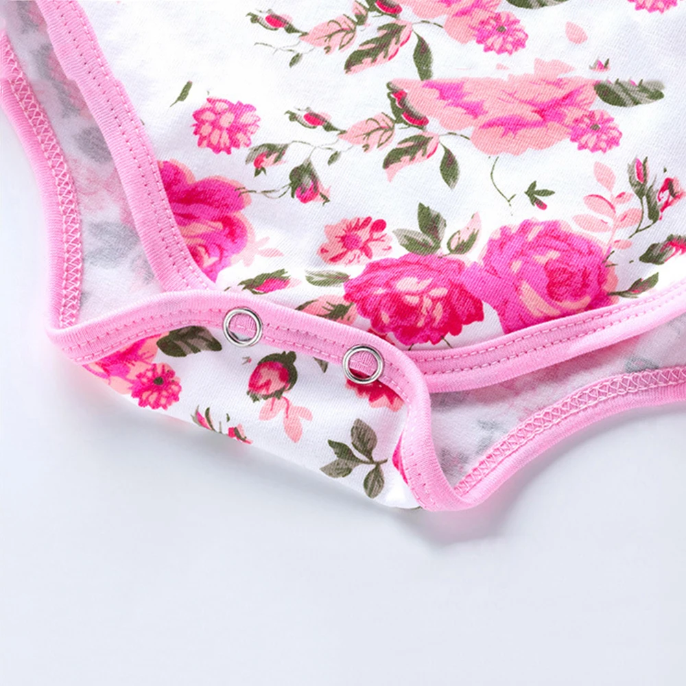 Newborn Baby Girl Flare Sleeve Solid Stripe Leopard Grain Casual Romper Jumpsuit Outfits Clothes Summer Kids Suit |