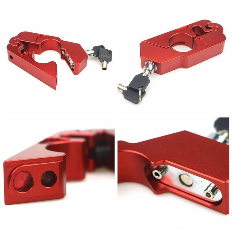 

For Motorcycle Handlebar Lock CNC Aluminum Brake Lever Handlebar Grip Security Safety Locks With 2 Keys Anti-theft For ATV Bikes