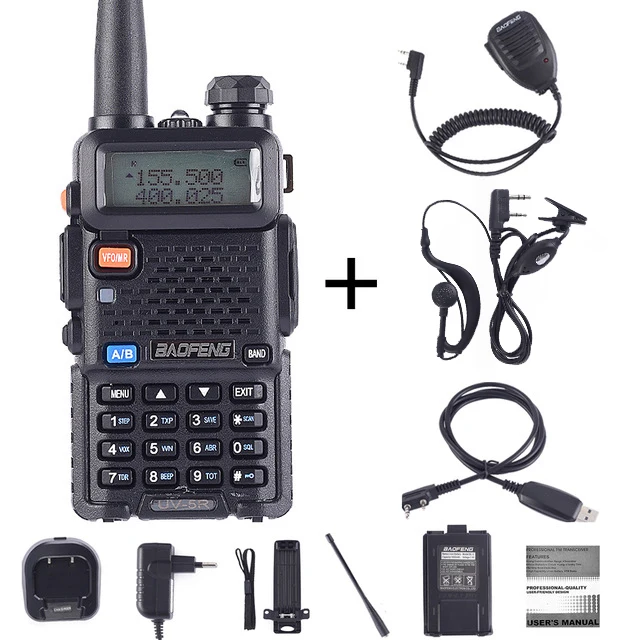 5R-5W-Earp-Cable-Mic Baofeng UV-5R портативная рация профессиональная CB радиостанция укв портативная UV 5R охотничья радиостанция Baofeng UV5R трансивер 5 Вт - Цвет: 5R-5W-Earp-Cable-Mic